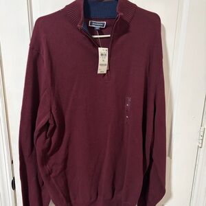 Club Room Men's Zip-Up Sweater in Deep Burgundy